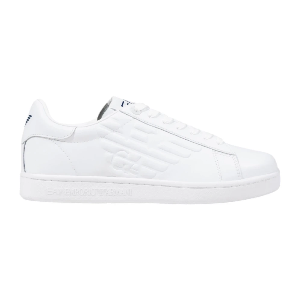 Emporio Armani Ea7 Herr Vit Skor 38 Eu, Läder, Minimalistiska Lädersneakers Modell 7X000331 Af10848