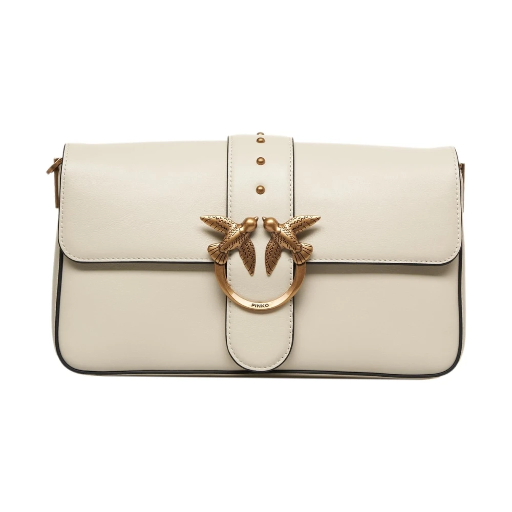 Pinko Vrouw Wit Tassen Dames, One Size, Leer, Te Schoudertas Met Stijlvol Ontwerp
