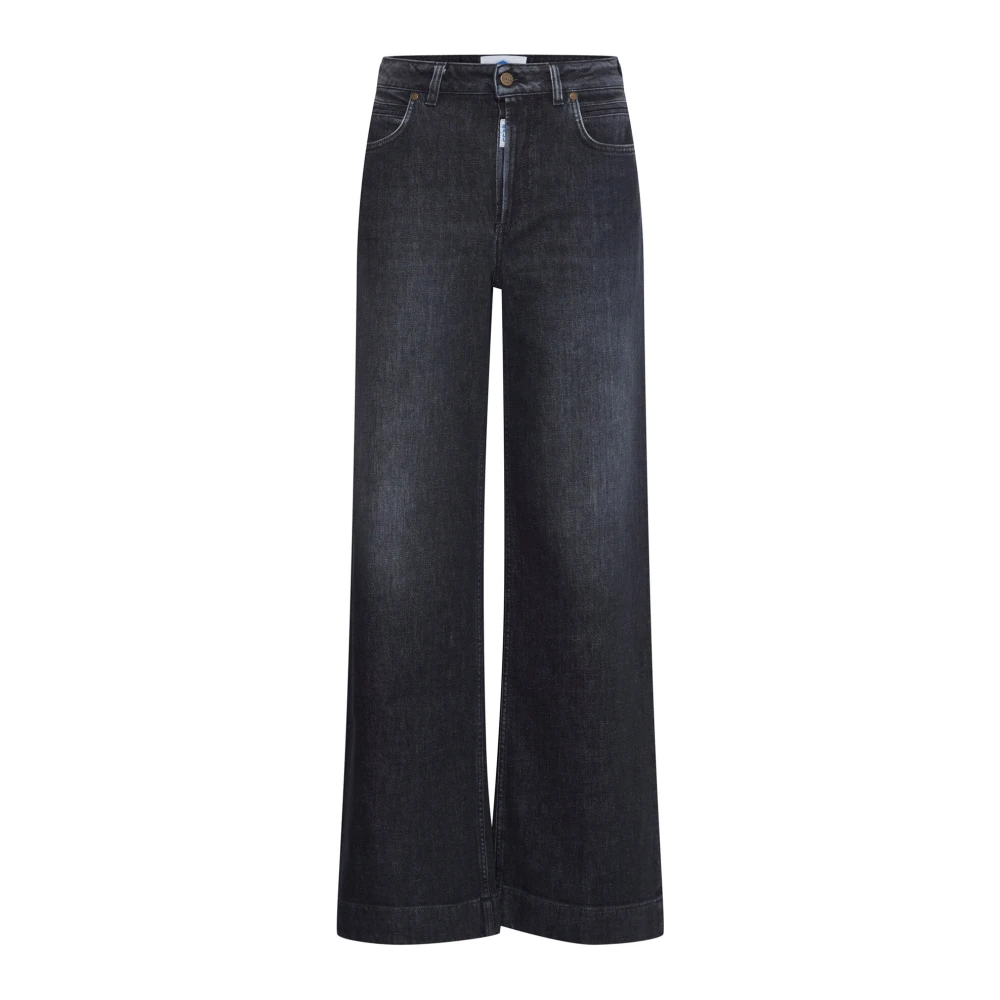 Ball Hoge Taille Zwarte Denim Wijde Spijkerbroek Blue Dames