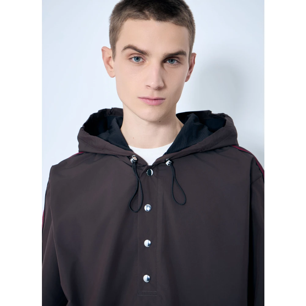 Adidas Gestreepte capuchon anorakjas Brown Heren