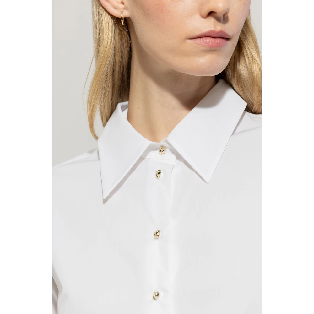 LUISA CERANO Katoenen Tuniekblouse met Gouden Knopen White Dames