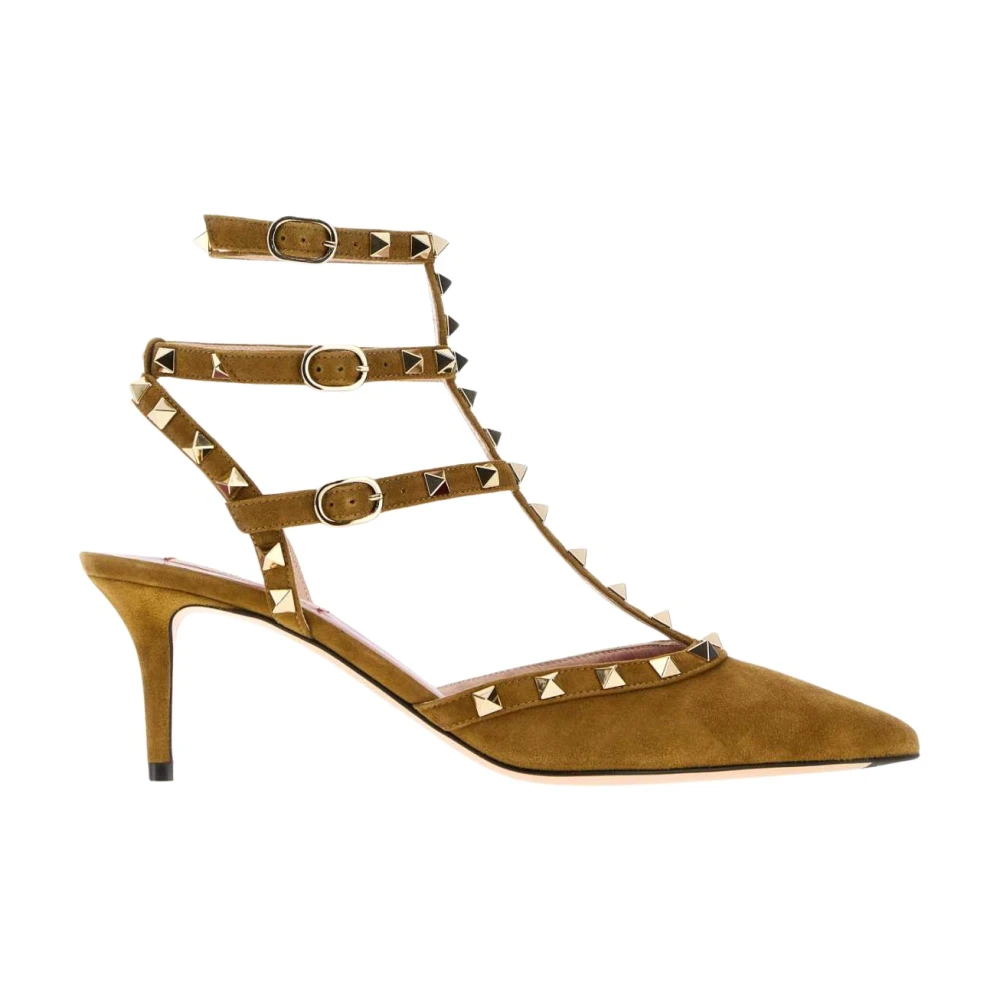 Valentino Garavani , Pumps, Female, Brown, 3 1/2 Uk, Rockstud Ankle Strap Pump