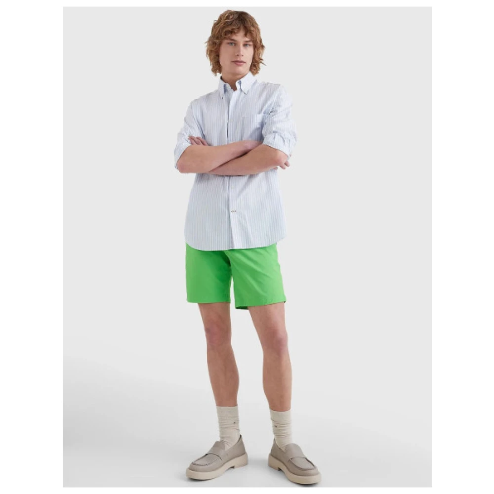 Tommy Hilfiger Oversized Gestreept Oxford Overhemd Blue Heren