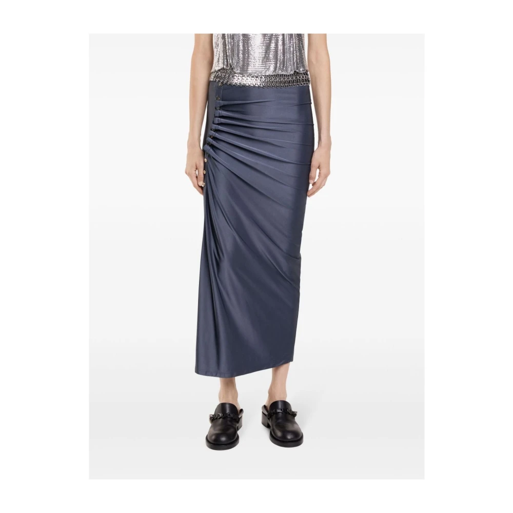 Paco Rabanne Midi Rok in Stijlvol Ontwerp Blue Dames
