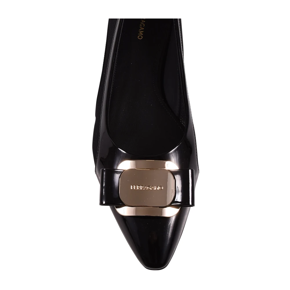 Salvatore Ferragamo Mesh Ballerina Black Dames