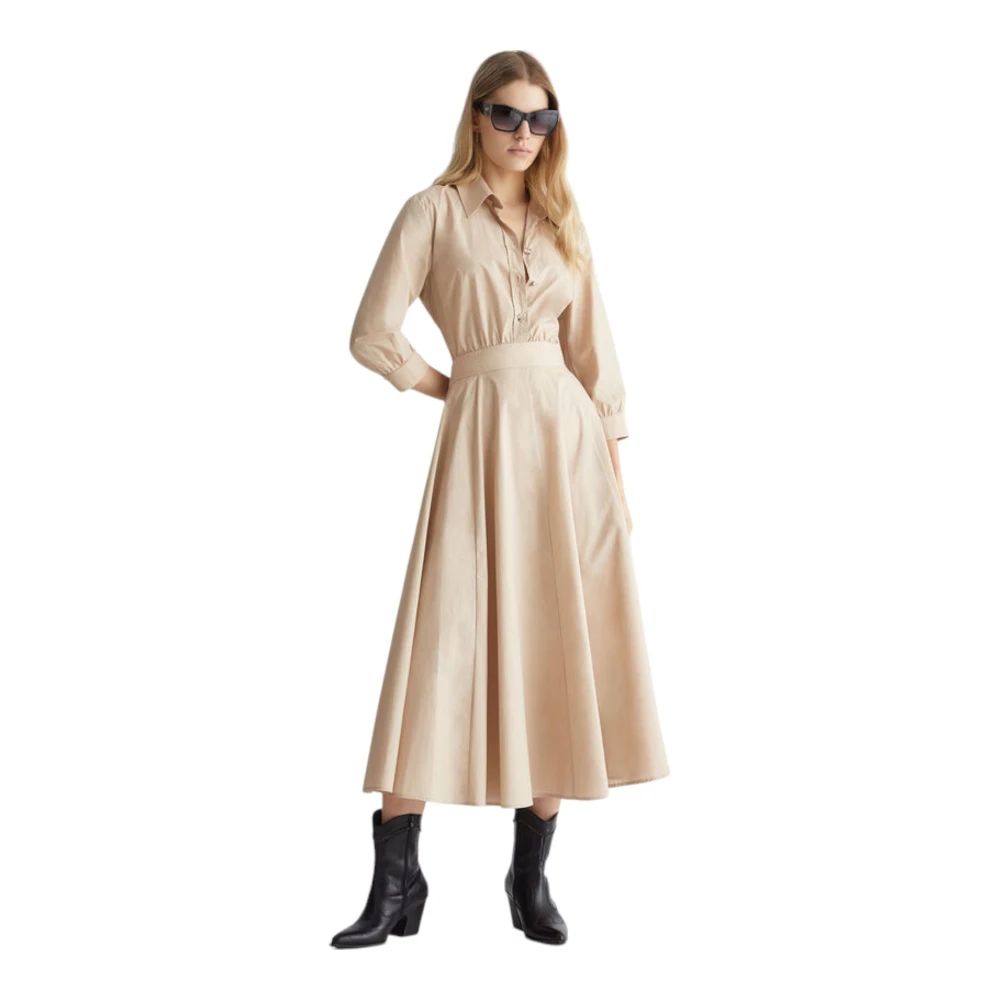 Liu Jo Elegante Lange Jurk Beige Dames
