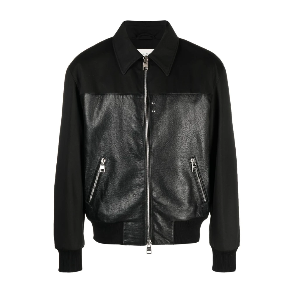 Alexander mcqueen Gestikte Rits Bomberjack Black Heren