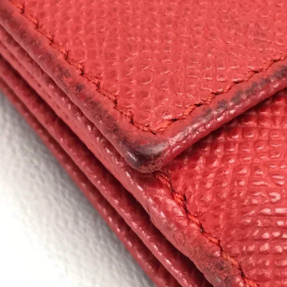 Bvlgari Vintage Pre-owned Leather wallets Red Dames