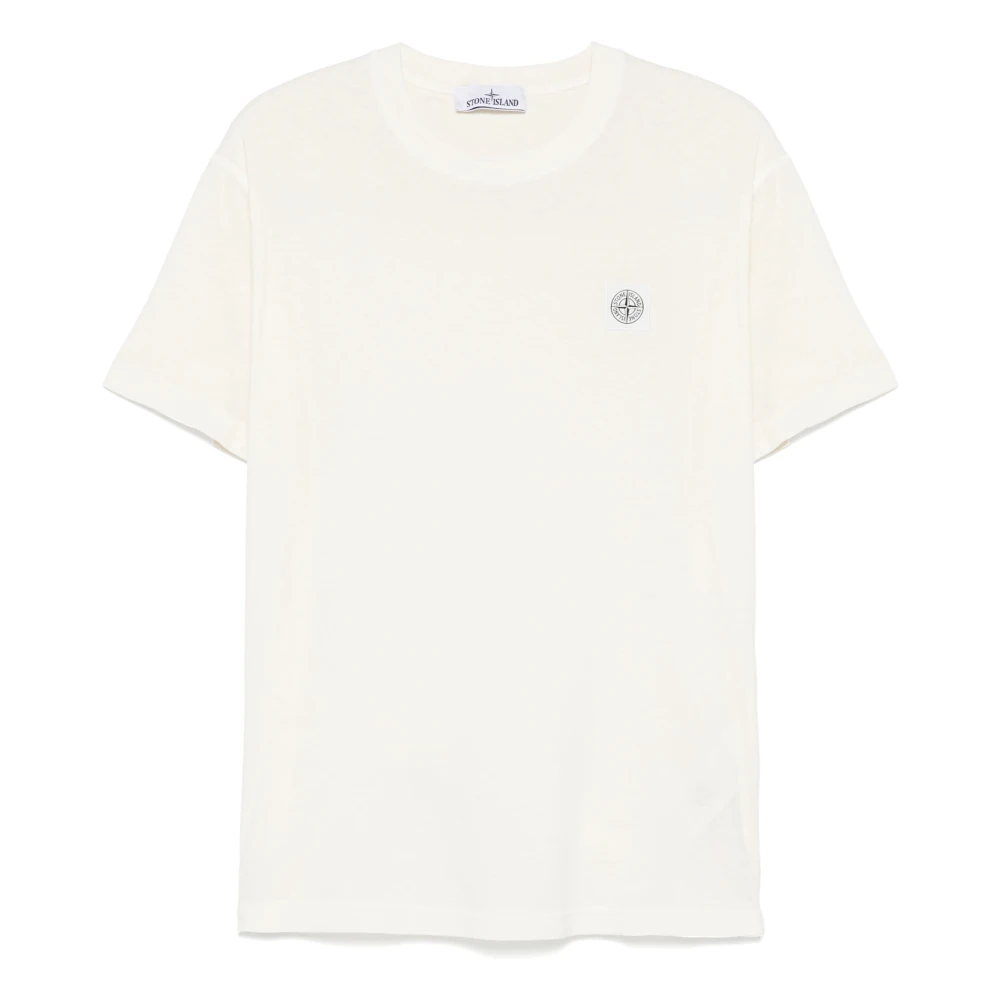 Stone Island Beige T-shirts en Polos met Compass Logo Beige Heren