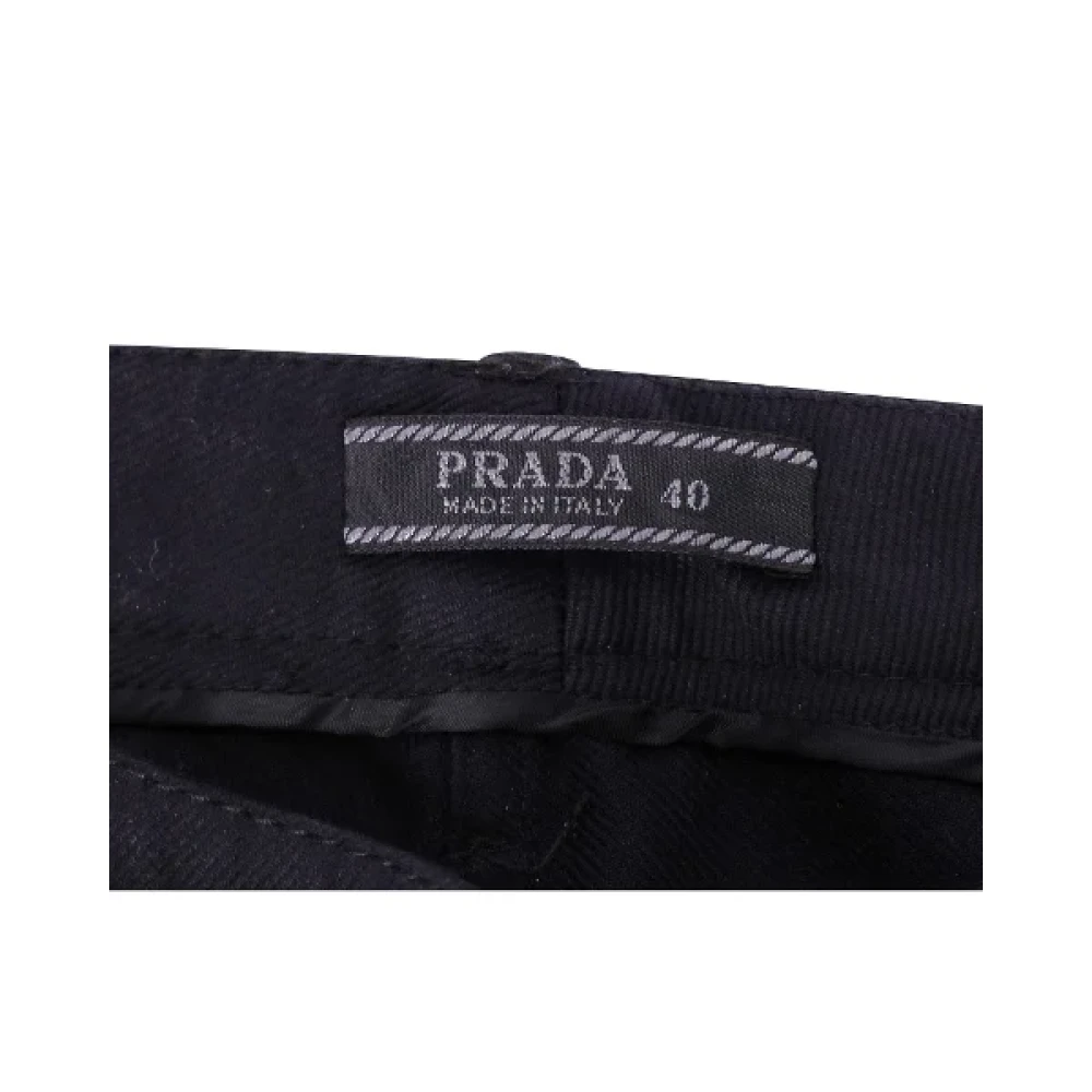 Prada Vintage Pre-owned Cotton bottoms Black Dames
