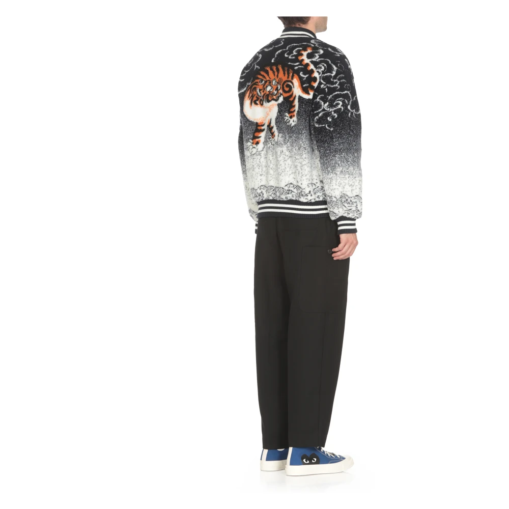 Kenzo Blauwe Bomberjack Cloud Tiger Patroon Multicolor Heren