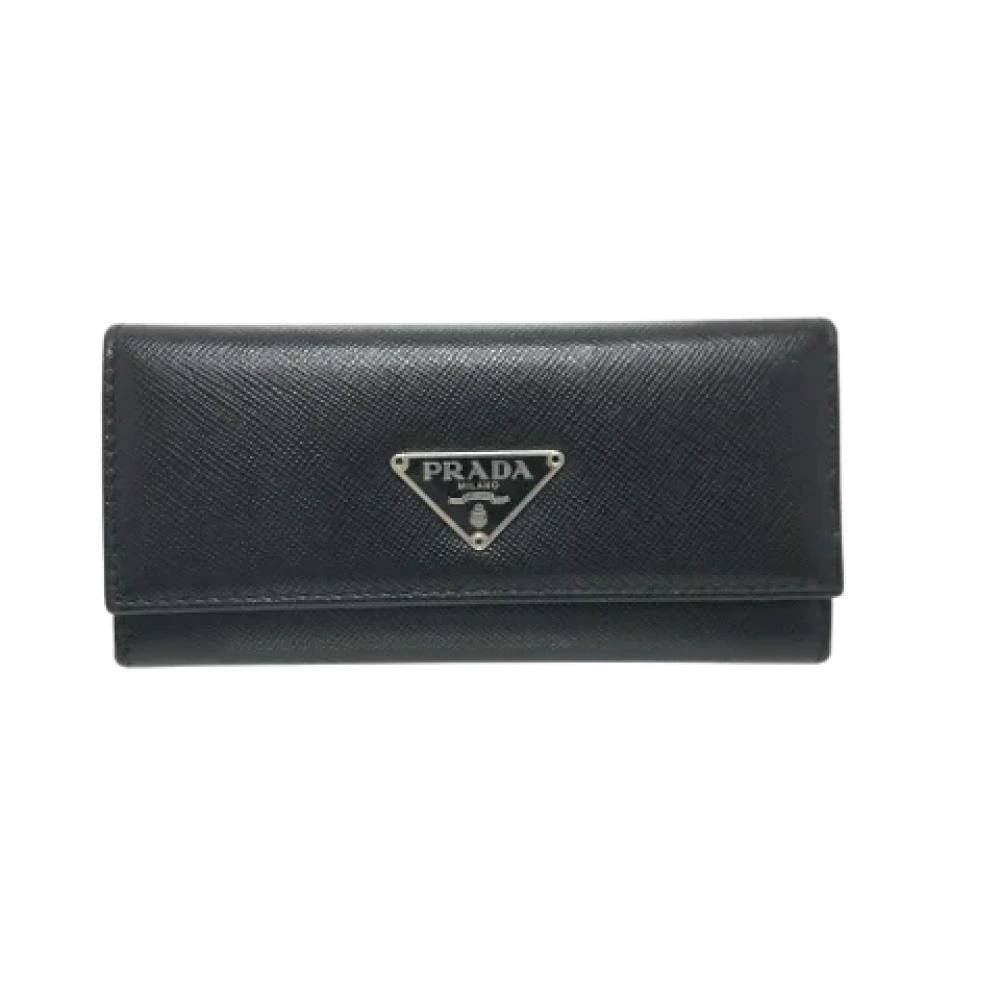 Prada Vintage Pre-owned Canvas key-holders Black Dames