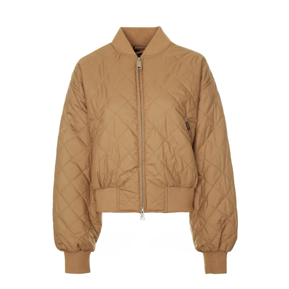 Carhartt WIP Gewatteerde bomberjack met opstaande kraag Beige Dames