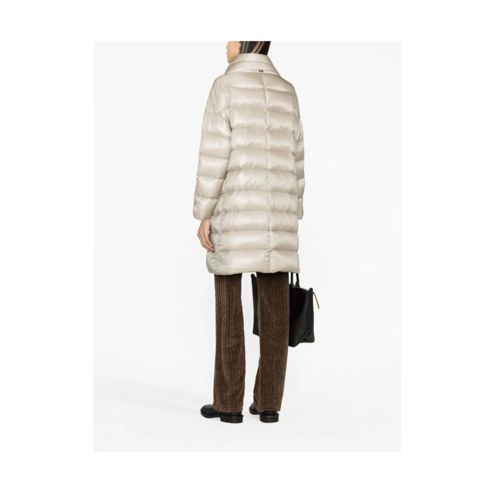 Herno Gewatteerde Jas met Opstaande Kraag Beige Dames