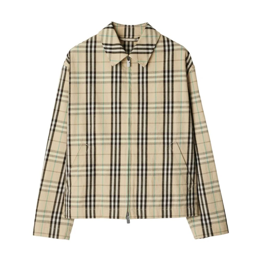 Burberry Homme Beige Vestes, Taille: M Veste En Twill De Coton À Motif Vintage Check