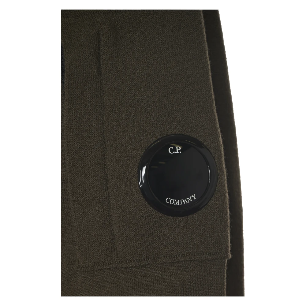 C.P. Company Merino Wol Ronde Hals Sweater Green Heren