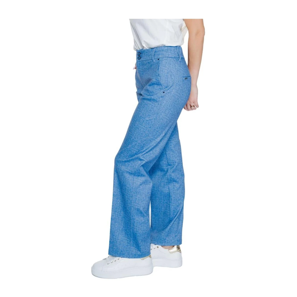Street One Blauwe Palazzo Broek Lichtgewicht Flexibele Pasvorm Blue Dames