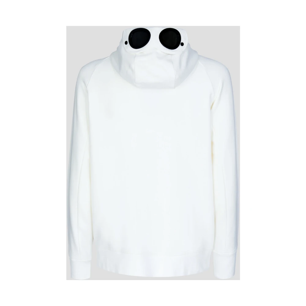 C.P. Company Zip-Up Hoodie met Goggle Detail White Heren