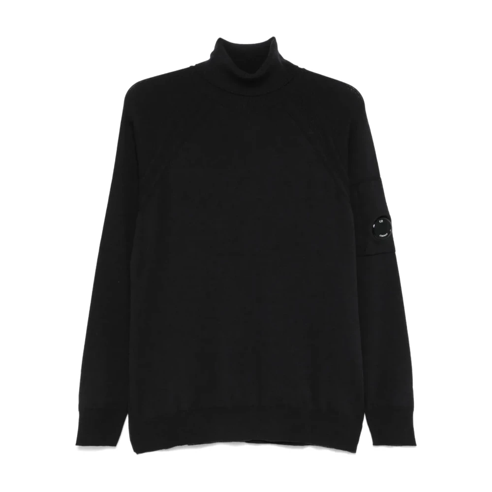 C.p. Company Men's Black Wool Turtle Neck Jumper - Turtlenecks - Xl - Knitwear