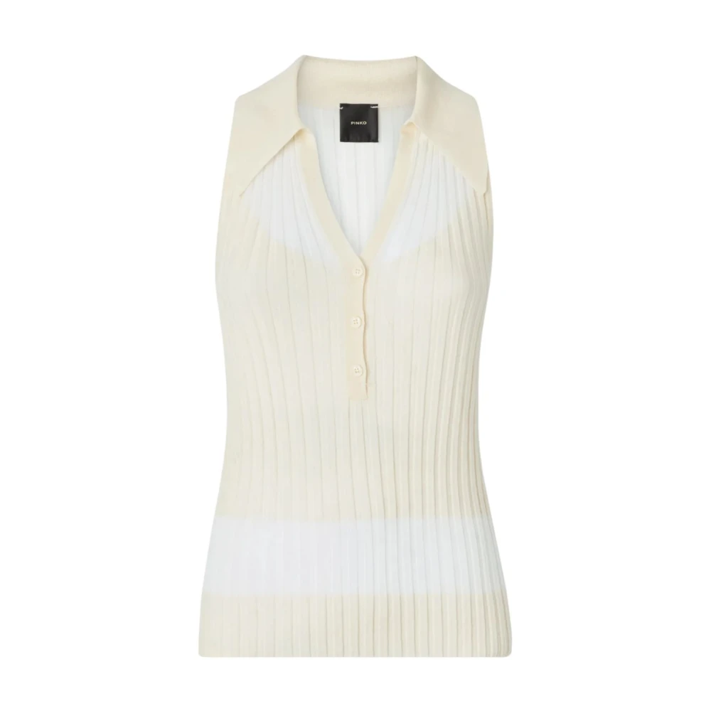 Pinko Women's Beige Foschia Canotta - Polo Shirts - L - Tops