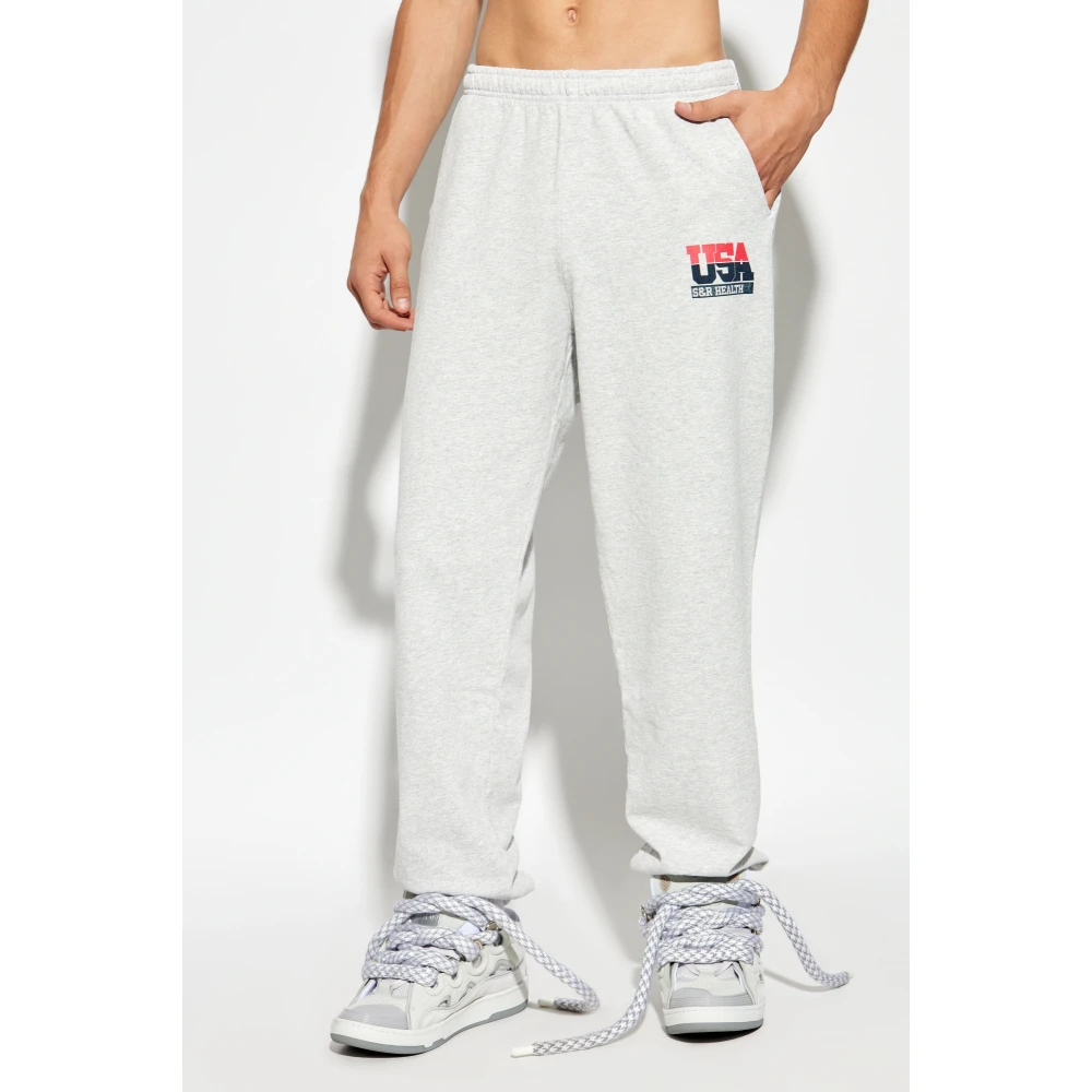 Sporty & Rich Sweatpants met logo Gray Unisex