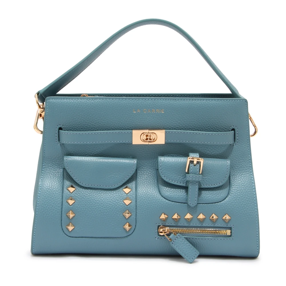La Carrie Blue Handbags, Female, One Size, Rock Pocket Med Shopper