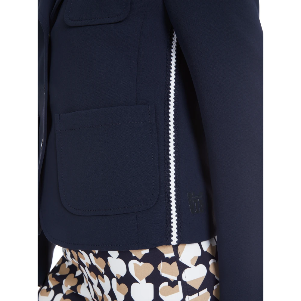 Marc Cain Blazer geïnspireerd door de jaren zeventig met opgestikte zakken Blue Dames