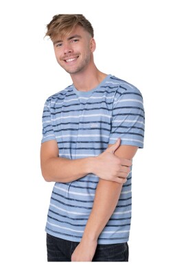 t-shirt-en-coton-bleu-manches-courtes