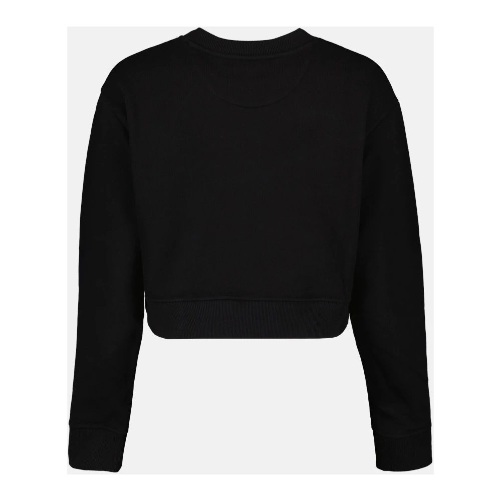 Fendi Geborduurde Logo Sweatshirt Ronde Hals Black Dames