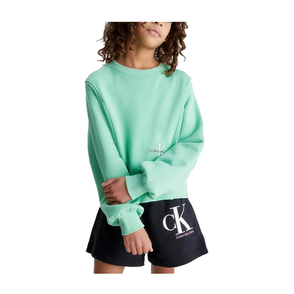 Calvin Klein Grön Monogram Hoodie Green, Flicka