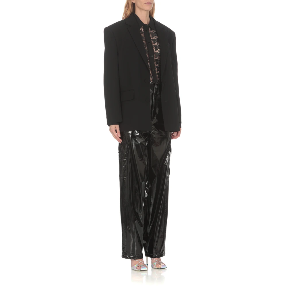 The New Arrivals Ilkyaz Ozel Leather Trousers Black Dames