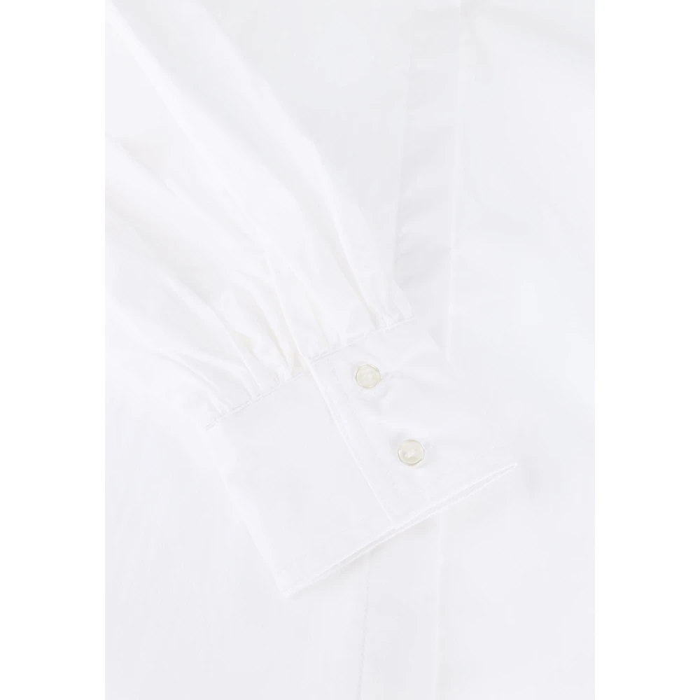 moss copenhagen Elegante Ecru Blouse met Subtiele Details Beige Dames