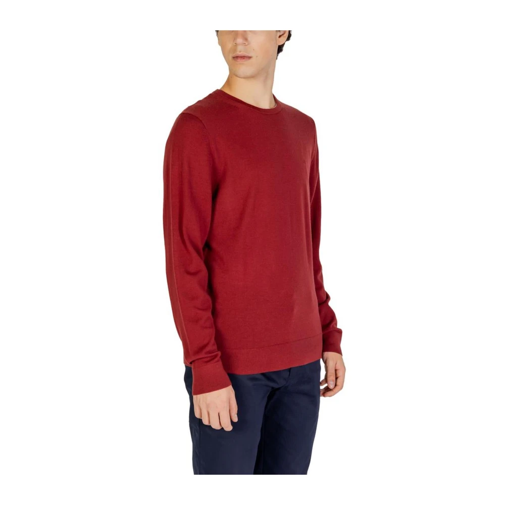 Calvin Klein Klassieke Merino Wol Crewneck Sweater Red Heren