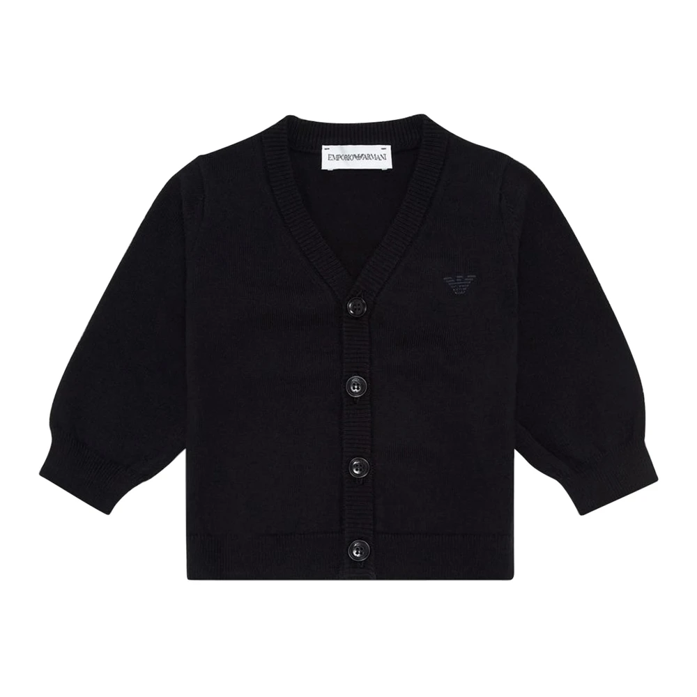 Emporio Armani Boys Blue Kids Cardigans, 9 Y, Maglia In Misto Lana