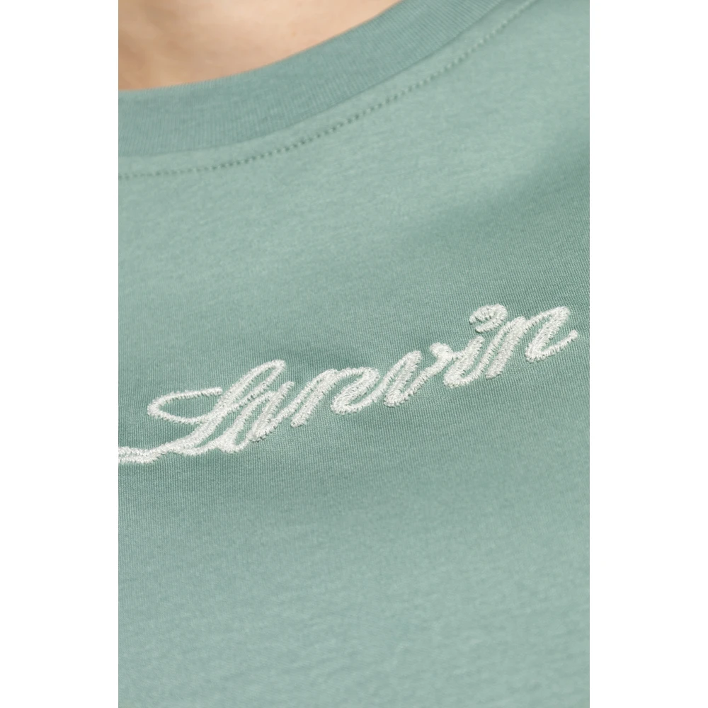 Lanvin T-shirt met geborduurd logo Green Dames
