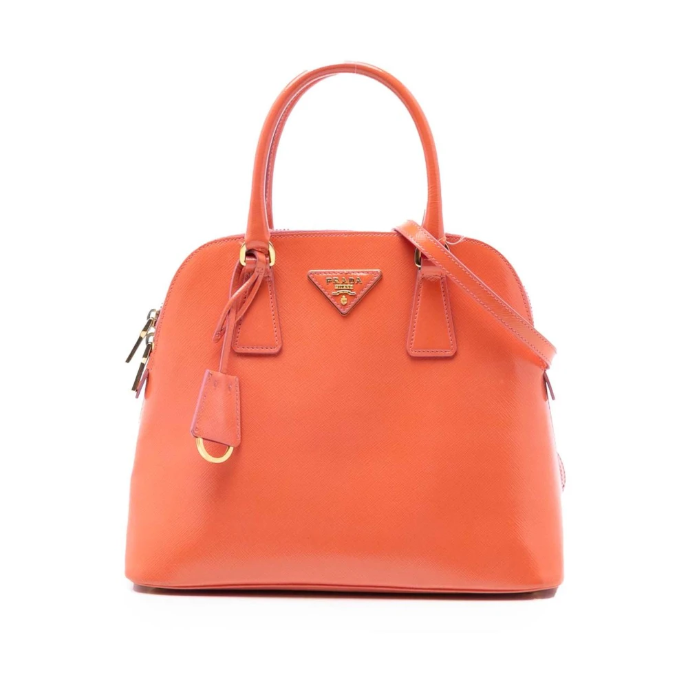 Prada Vintage Women's Orange Pre-Owned Leather Satchel Bag