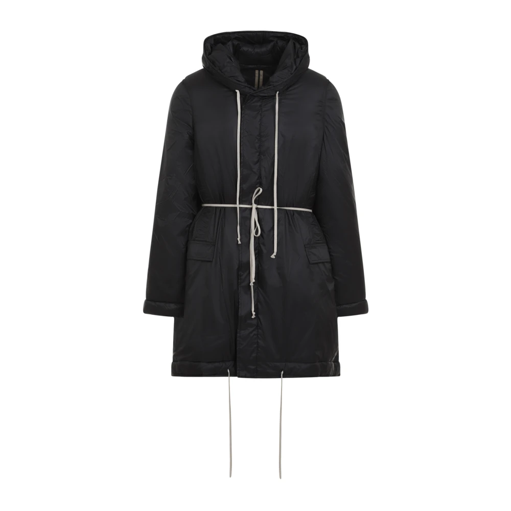 Rick Owens Svart Fishtail Parka Jacka Black, Herr