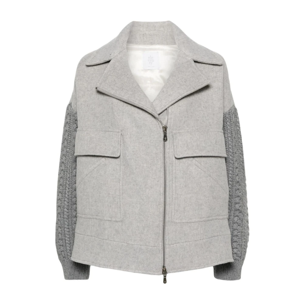 Eleventy Elegante Grijze Wol Kasjmier Jas Gray Dames