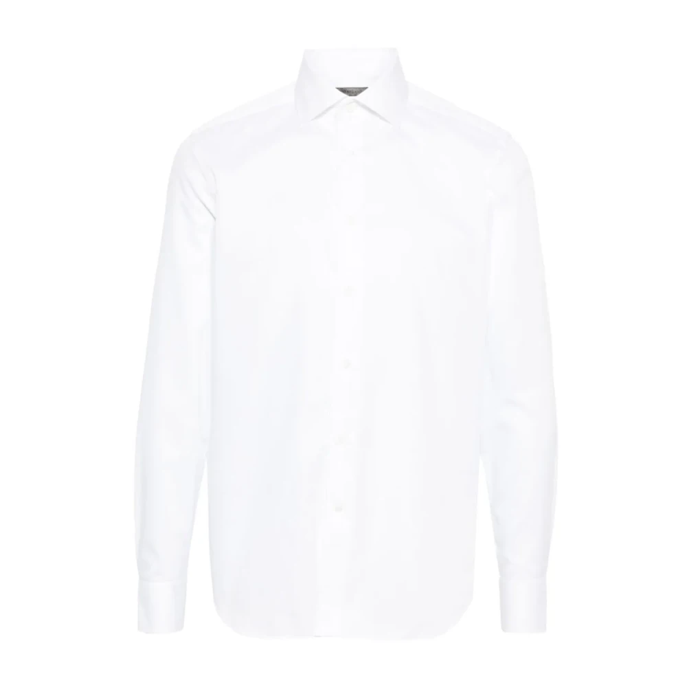 Corneliani Katoenen twill overhemd White Heren