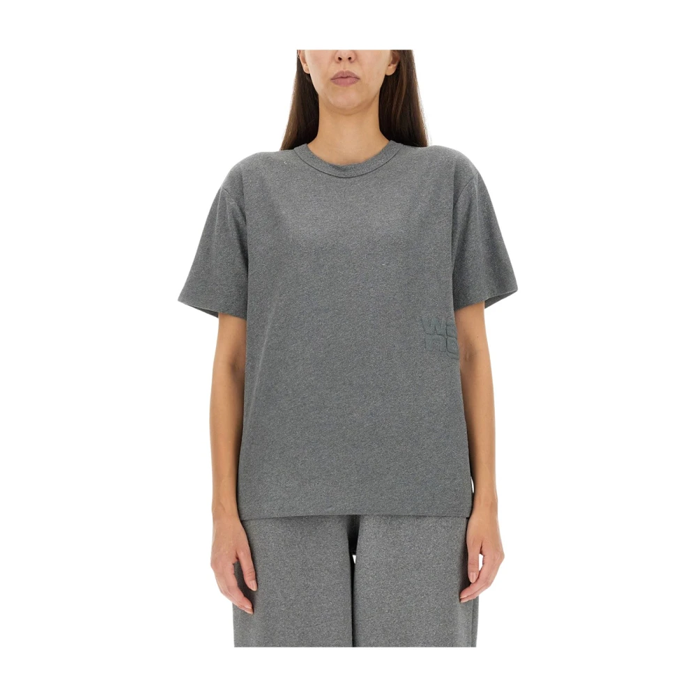 Alexander wang T-shirt met logoprint Gray Dames