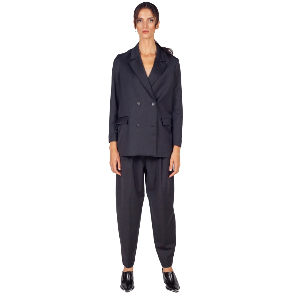 RRD Double-Breasted Blazer met SURFLEX-stof Black Dames