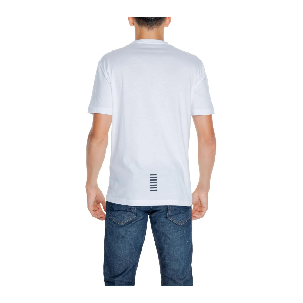 Emporio Armani EA7 Witte Katoenen Crew Neck T-shirt White Heren