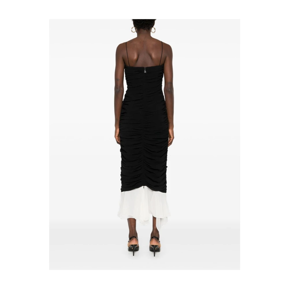 Rotate Birger Christensen Gelaagde Zwarte Midi Jurk Black Dames