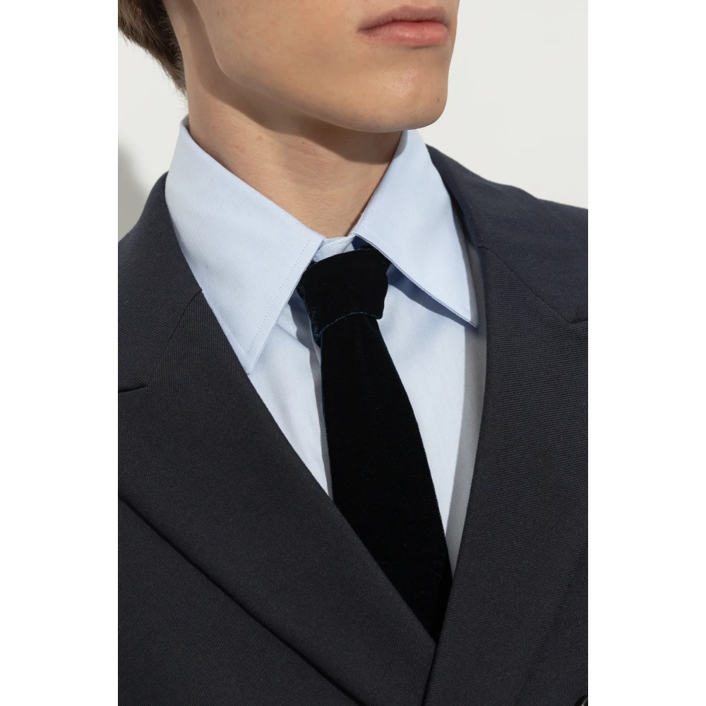 Giorgio Armani Fluwelen stropdas Blue Heren