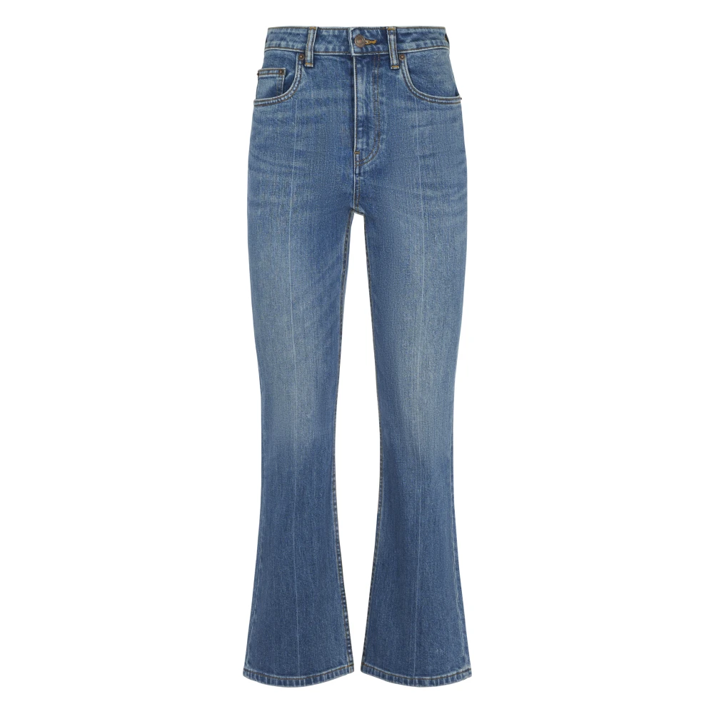 Tory Burch Women's Blue Boot-Cut Jeans,, Cropped Flare Jeans W27