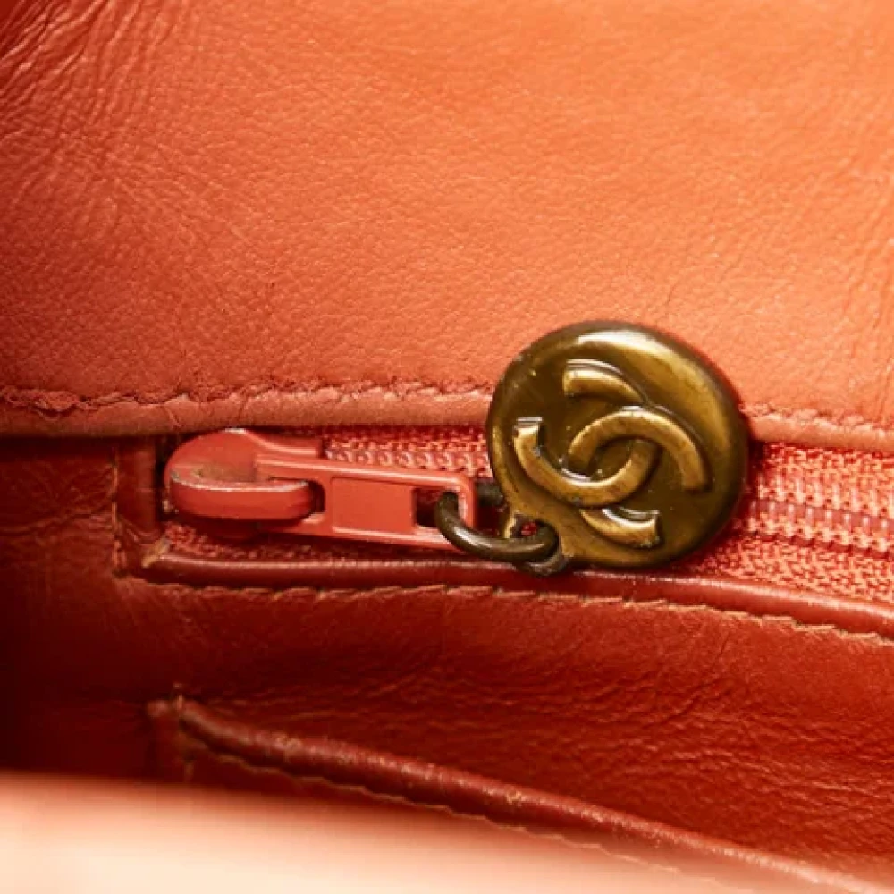 Chanel Vintage Pre-owned Leather chanel-bags Orange Dames