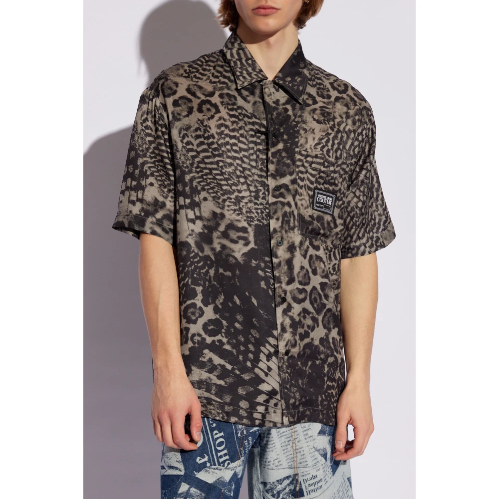 Versace Jeans Couture Shirt met korte mouwen Black Heren