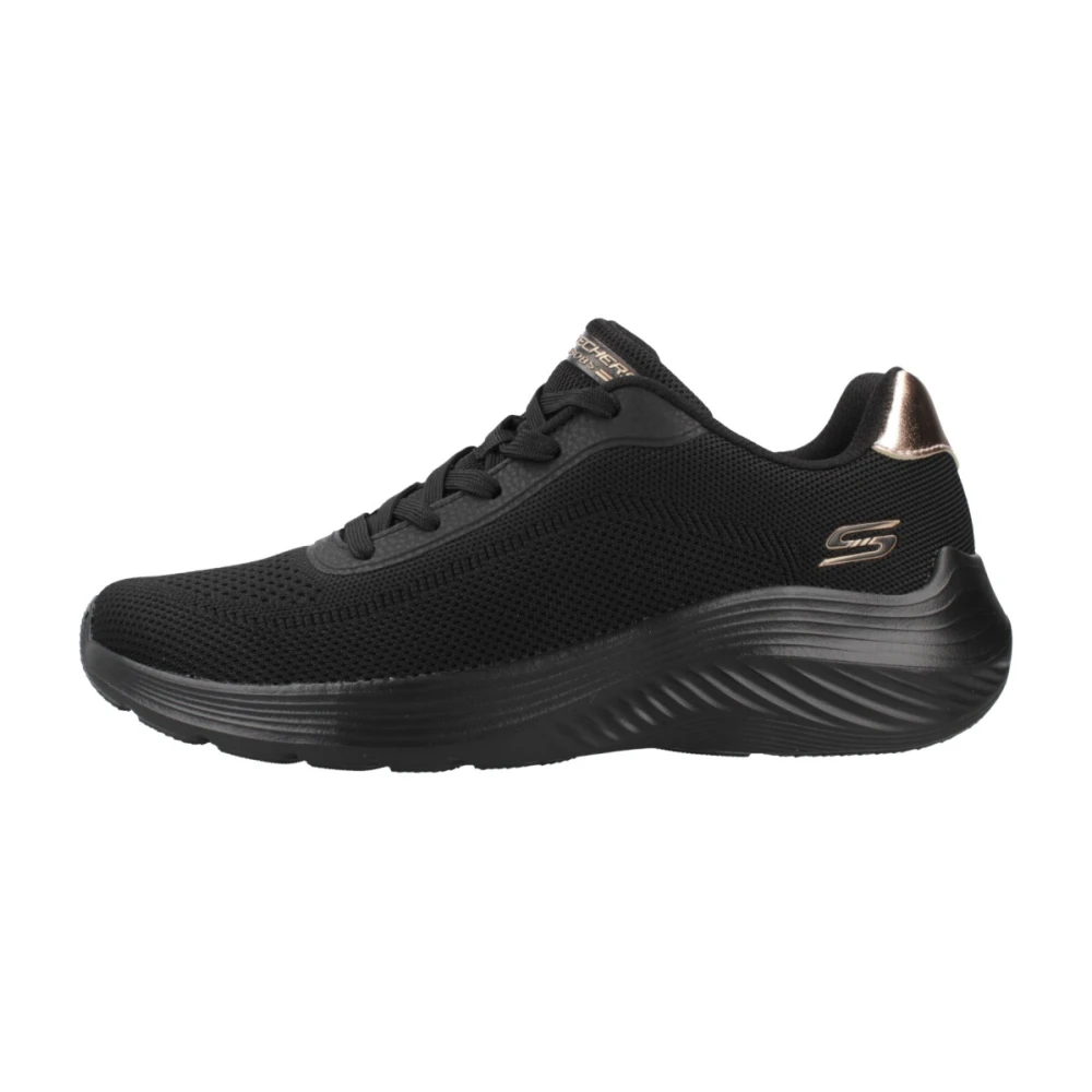 Skechers Donna Nero Bobs Squad Waves W - Scarpe Sneakers - Immagine 3