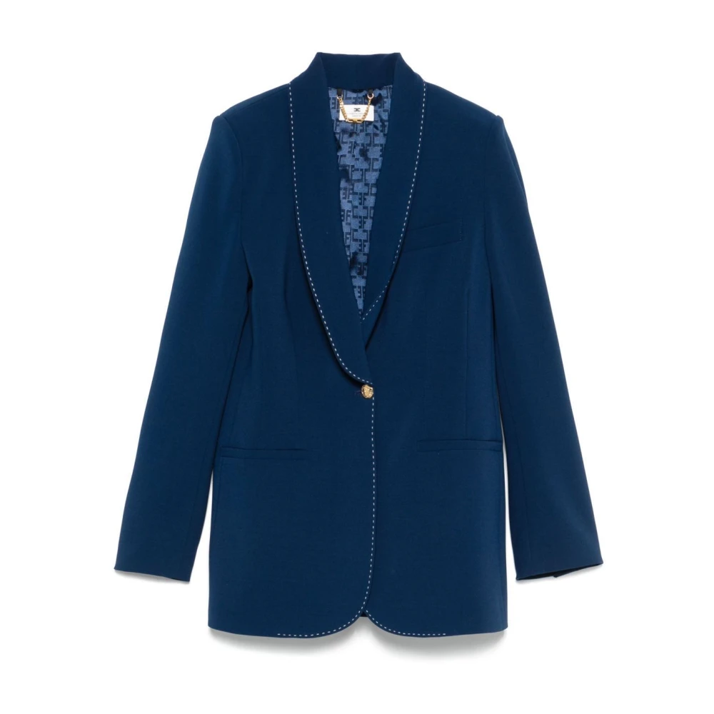 Elisabetta Franchi Blauwe Jassen voor Vrouwen Blue Dames