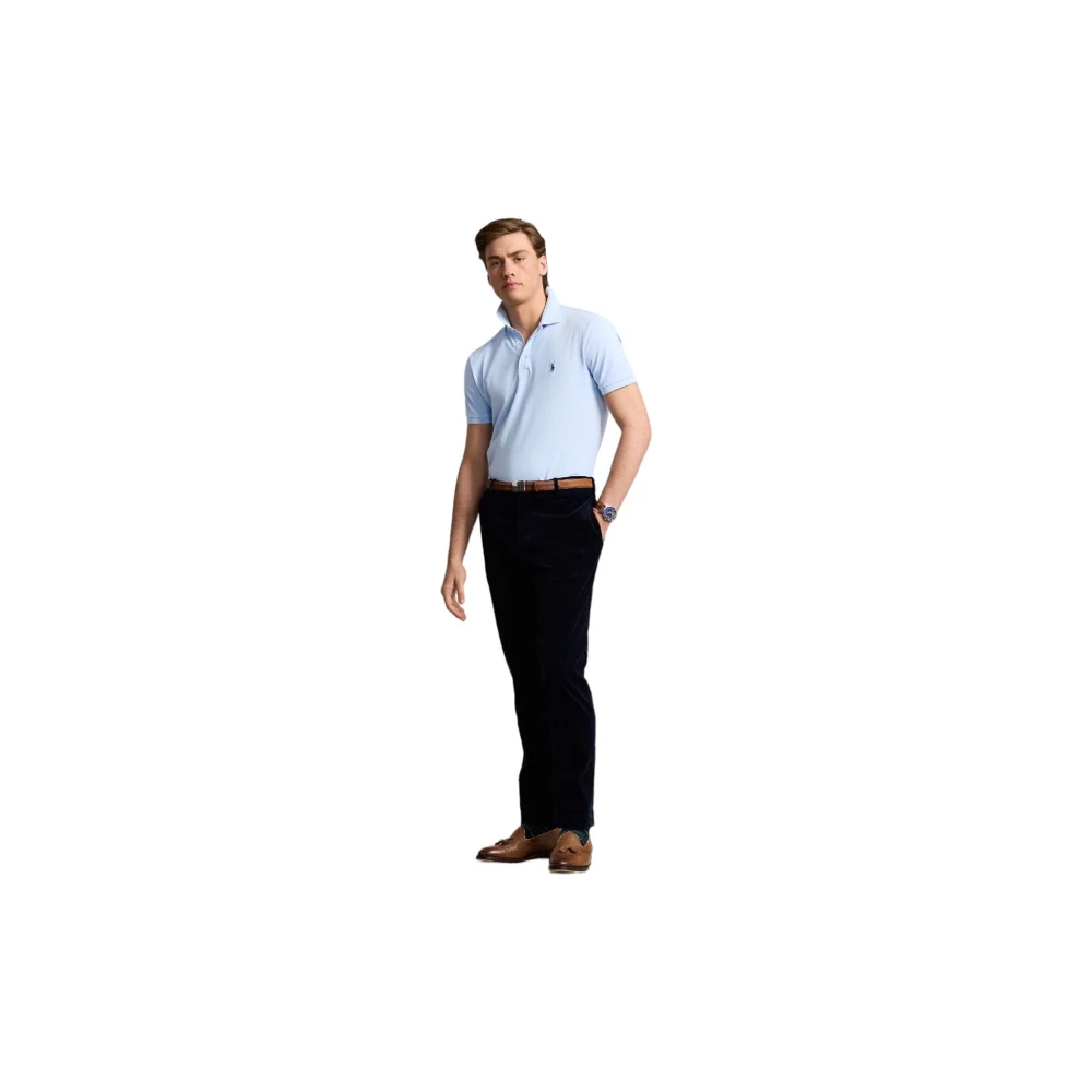 Ralph Lauren Slim Fit Stretch Mesh Polo Shirt Blue Heren